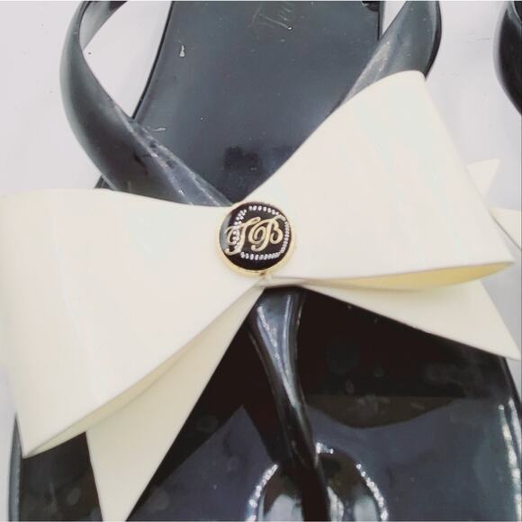 Ted Baker Vanilla Bow Black Jelly Flip Flops Size TB size 7 or 9.5 - Picture 4 of 7